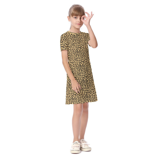 Parrot Inspired Leopard Print Girls Dress