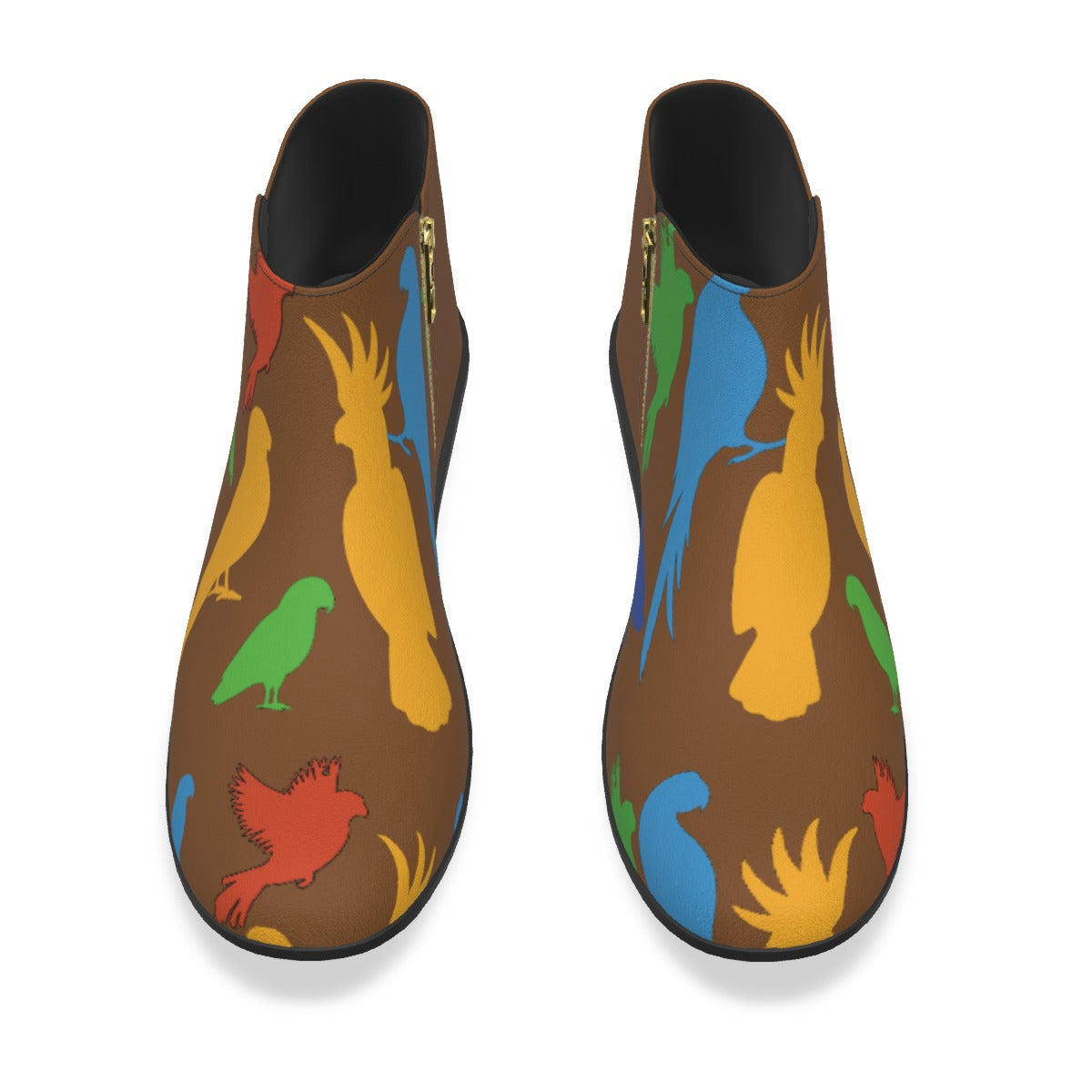 Lady's Parrot Booties with Zipper- Brown