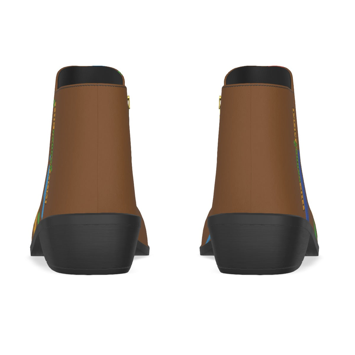 Lady's Parrot Booties with Zipper- Brown