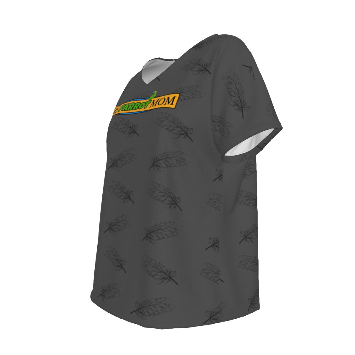 Lady's Grey Feather Swing Shirt with logo