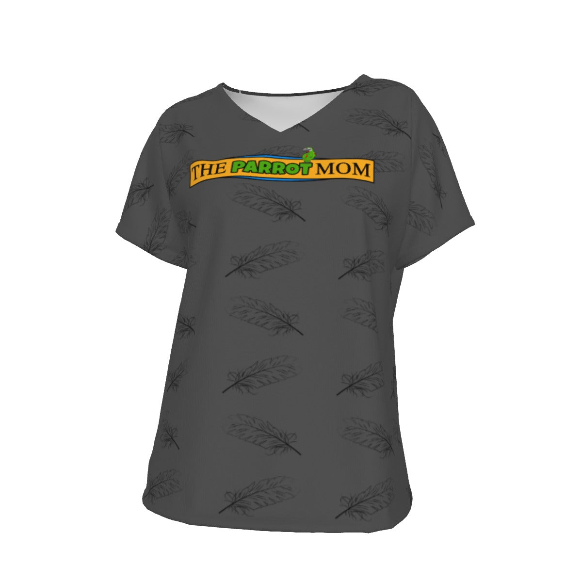 Lady's Grey Feather Swing Shirt with logo