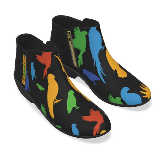 Lady's Parrot Booties with Zipper- Black