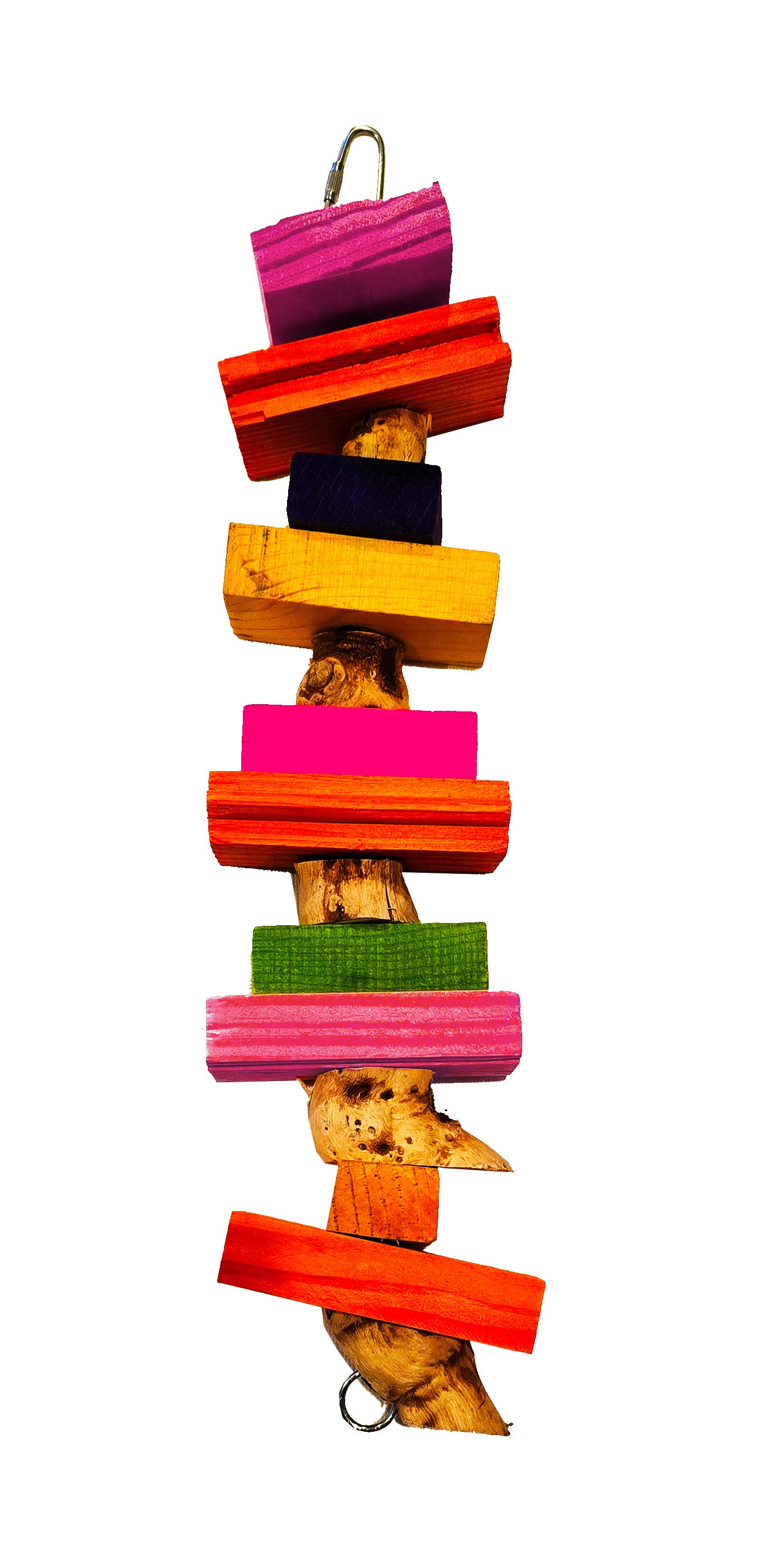 Busy Blocks Bird Toy with Stainless Steel Metal