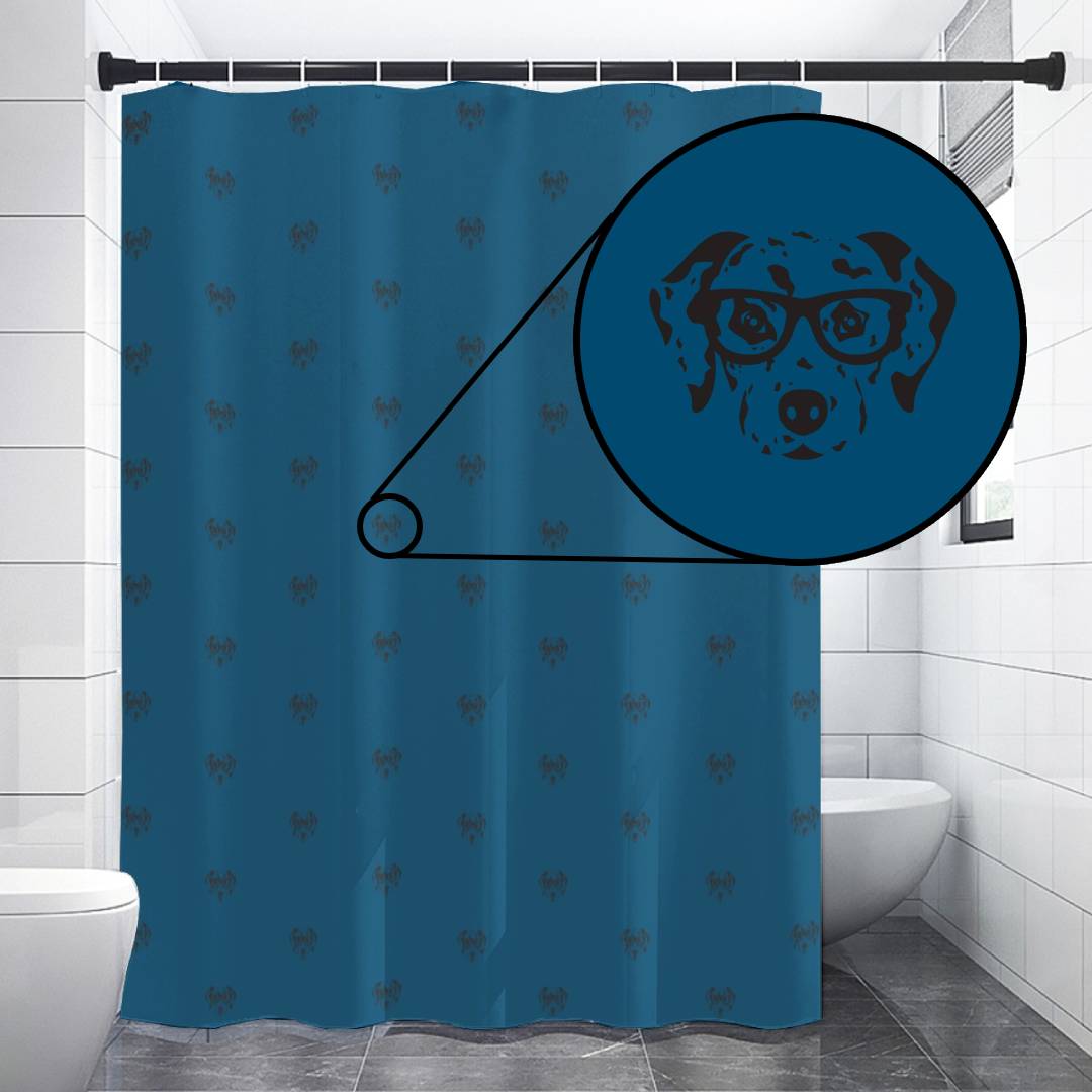 Dalmatian Face Teal Shower Curtain