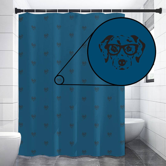 Dalmatian Face Teal Shower Curtain