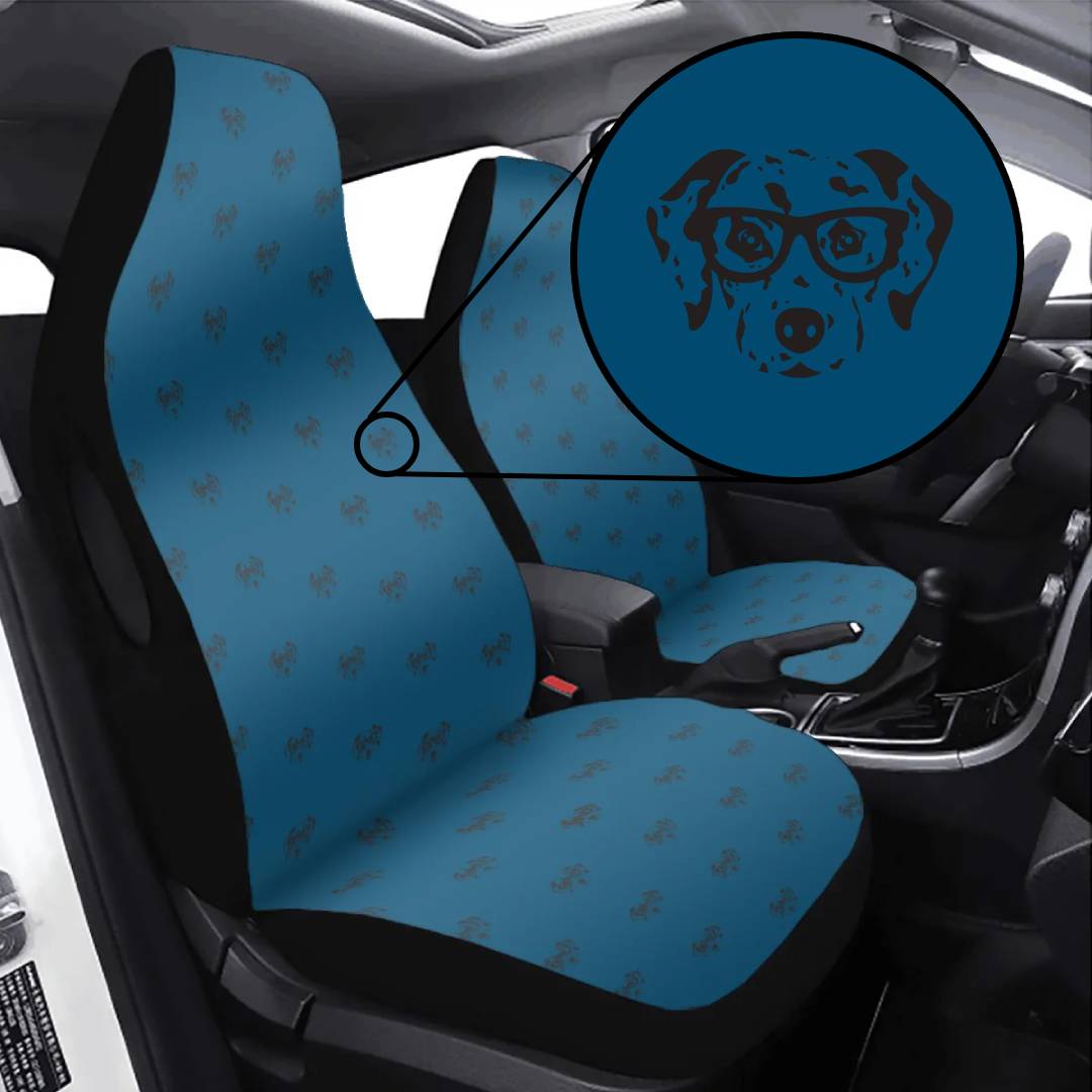 Dalmatian Face Teal Car Seat Covers