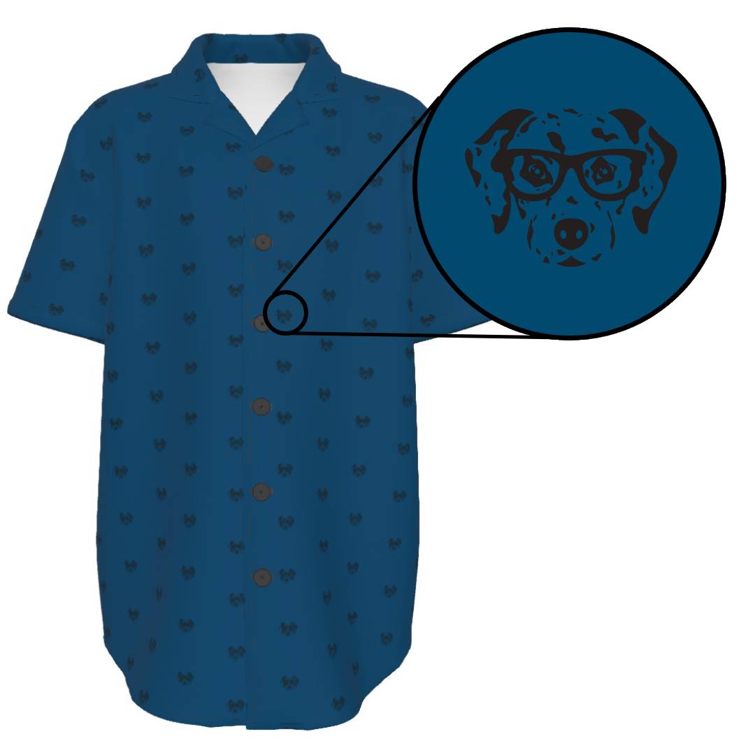 Kid's Dalmatian Face Teal Collar Shirt