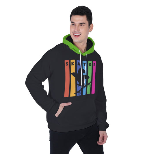 MENS FIT: SKATER Hoodie with Skateboarding Parrot