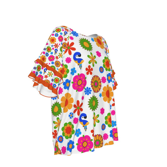 Flower Pop Casual Tunic - white