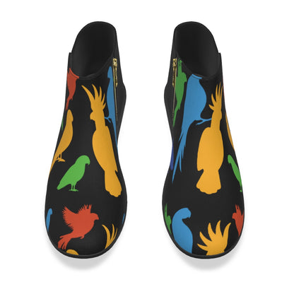 Lady's Parrot Booties with Zipper- Black