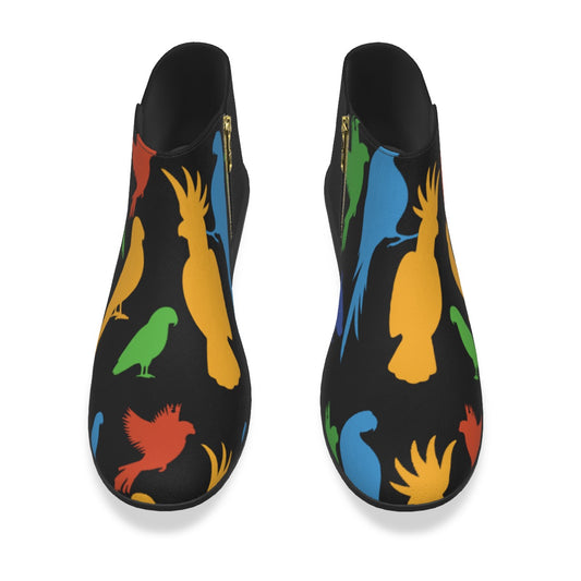 Lady's Parrot Booties with Zipper- Black