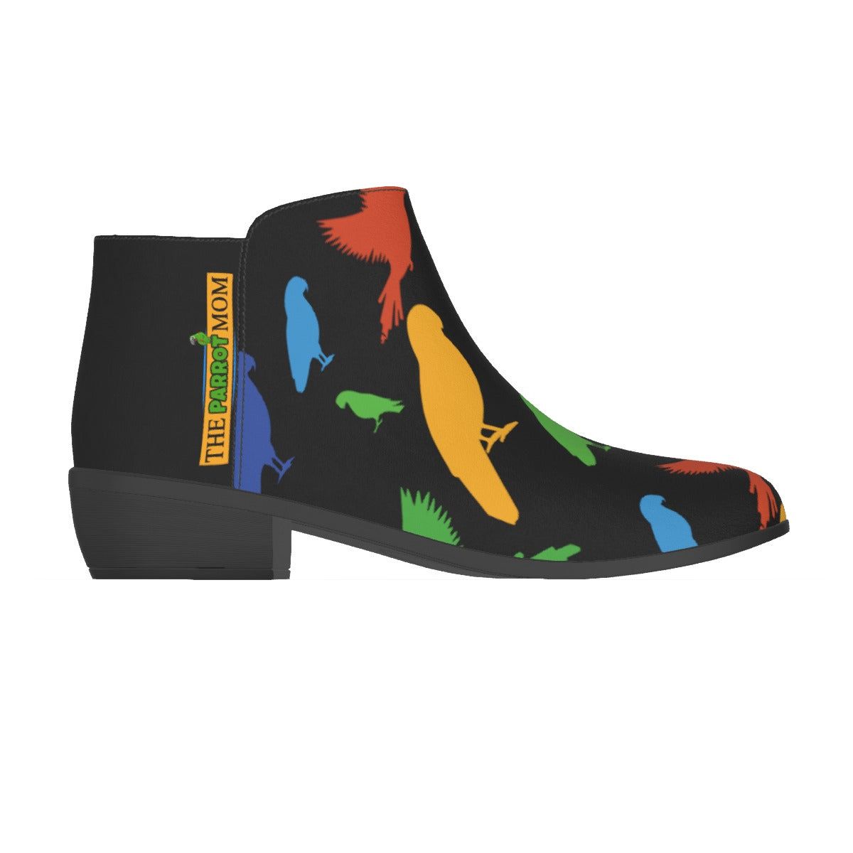 Lady's Parrot Booties with Zipper- Black