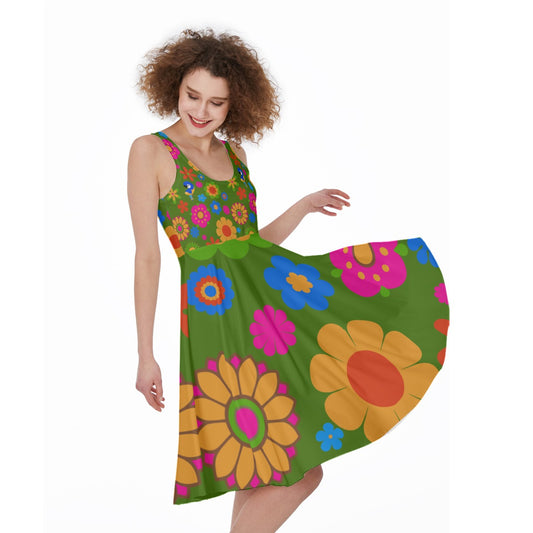 Lady's Flower Pop Summer Dress