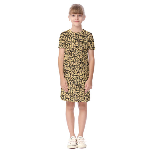 Parrot Inspired Leopard Print Girls Dress