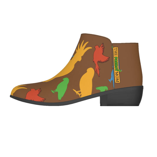 Lady's Parrot Booties with Zipper- Brown