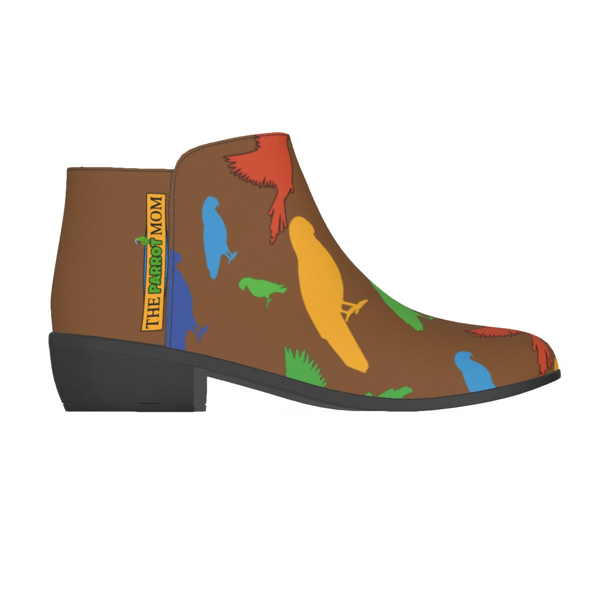 Lady's Parrot Booties with Zipper- Brown