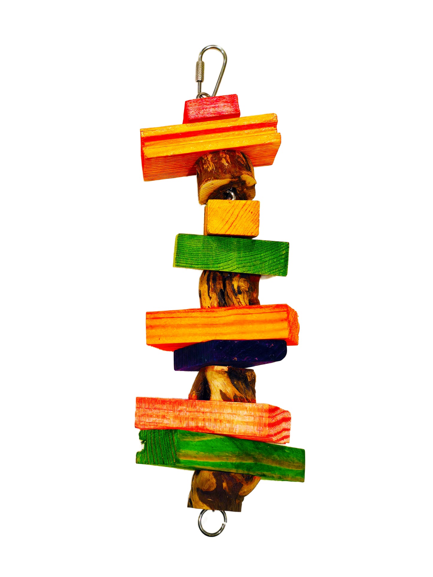 Busy Blocks Bird Toy with Stainless Steel Metal