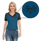 Lady's Dalmatian Face Teal Lace Shirt