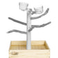 Solid Wood Parrot Play Stand Perch Base Tray, Xerch Perch, The Parrot Mom, Bird Tree, Parrot Play Stand, Wood Tree Perch, Macaw Perch, Bird Tree Stand, Bird T Stand, Modular Parrot Tree Stand, Bird Playstand, Stainless Steel, Pine Wood